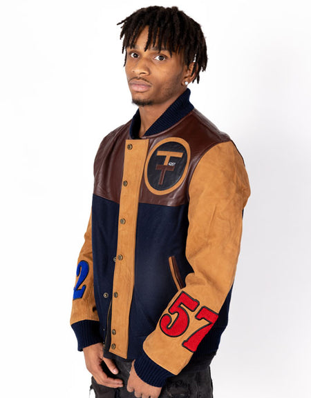 Off The Top Leather Coat: Classic Hardwood