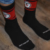 OTT Everyday 3 Strip Tube Socks: Black Red