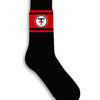 OTT Everyday 3 Strip Tube Socks: Black Red