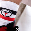 OTT Everyday 3 Strip Tube Socks: White Red