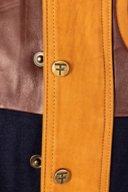 Off The Top Leather Coat: Classic Hardwood