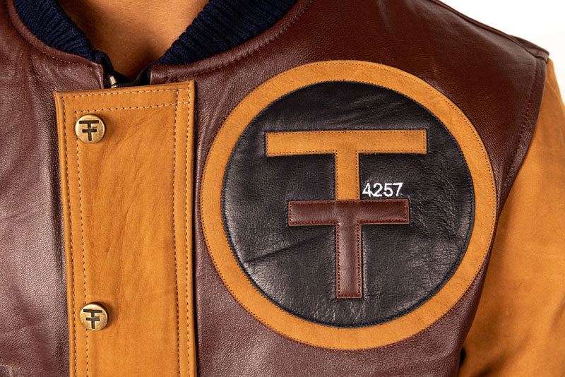 Off The Top Leather Coat: Classic Hardwood